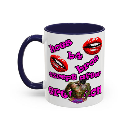 hoes b4 bros - Accent Mug (white)