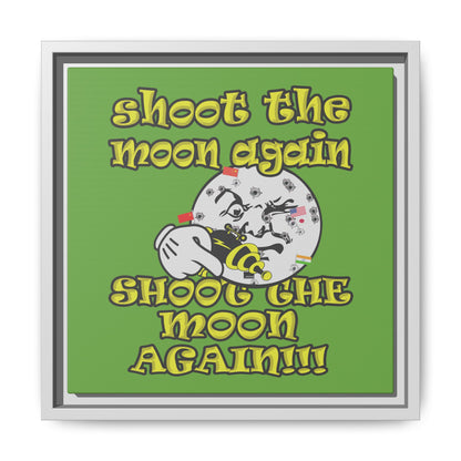 shoot the moon again - framed canvas art (green)