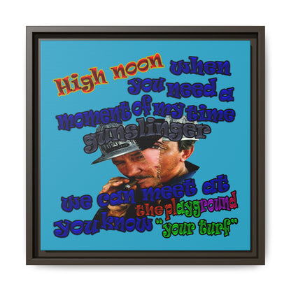 high noon - framed canvas art (turquoise)