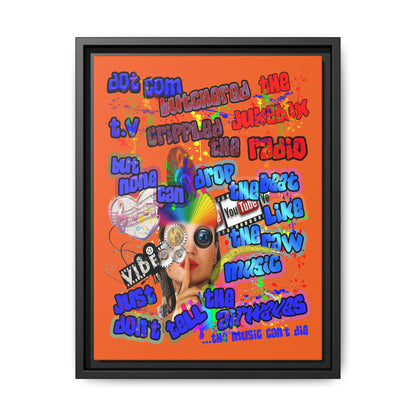 drop the beat - framed canvas art (orange)