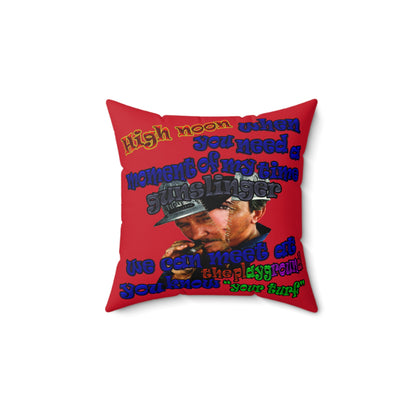 high noon - Faux Suede Square Pillow - (dark red)