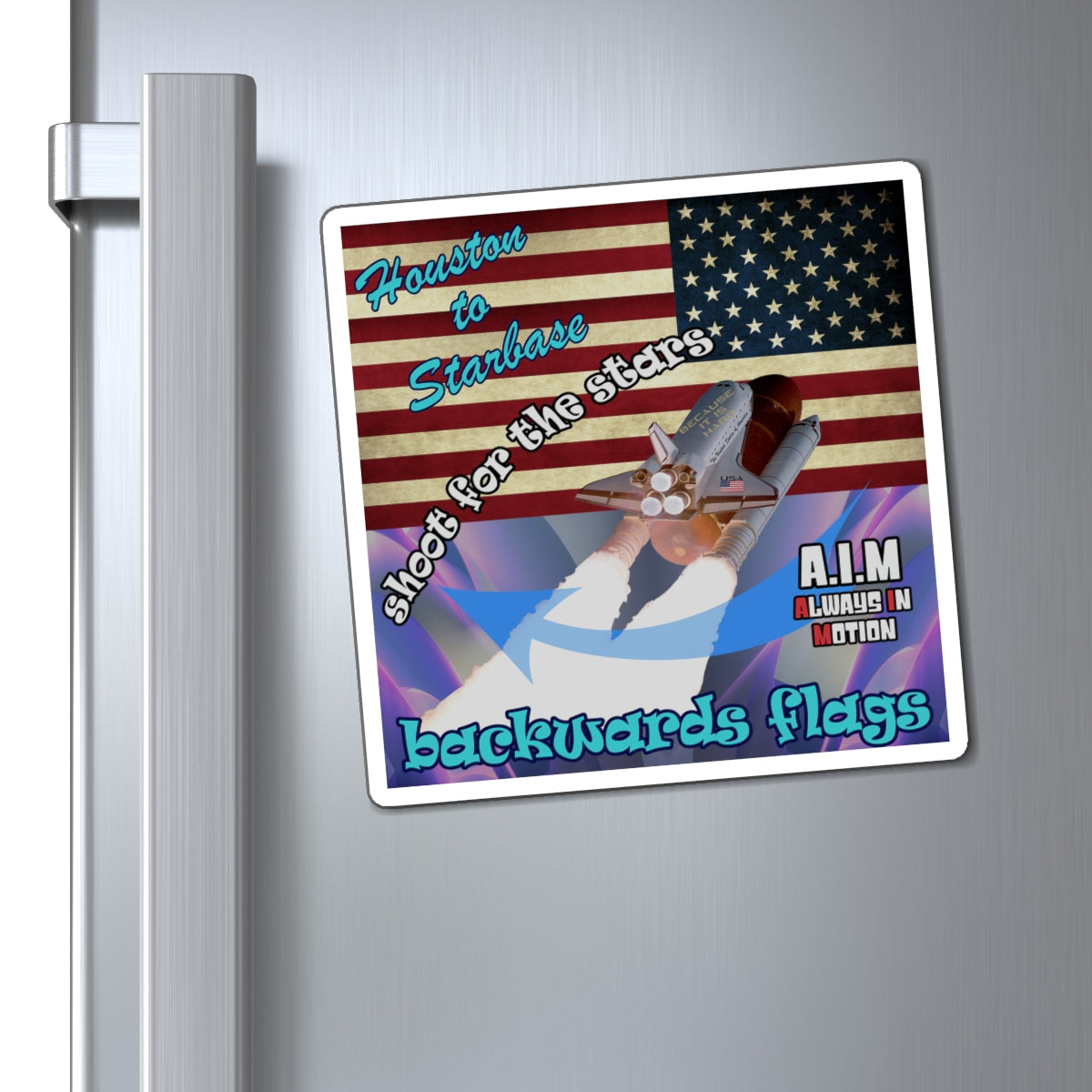 shoot for the stars - Magnets - (grey-pink wave)