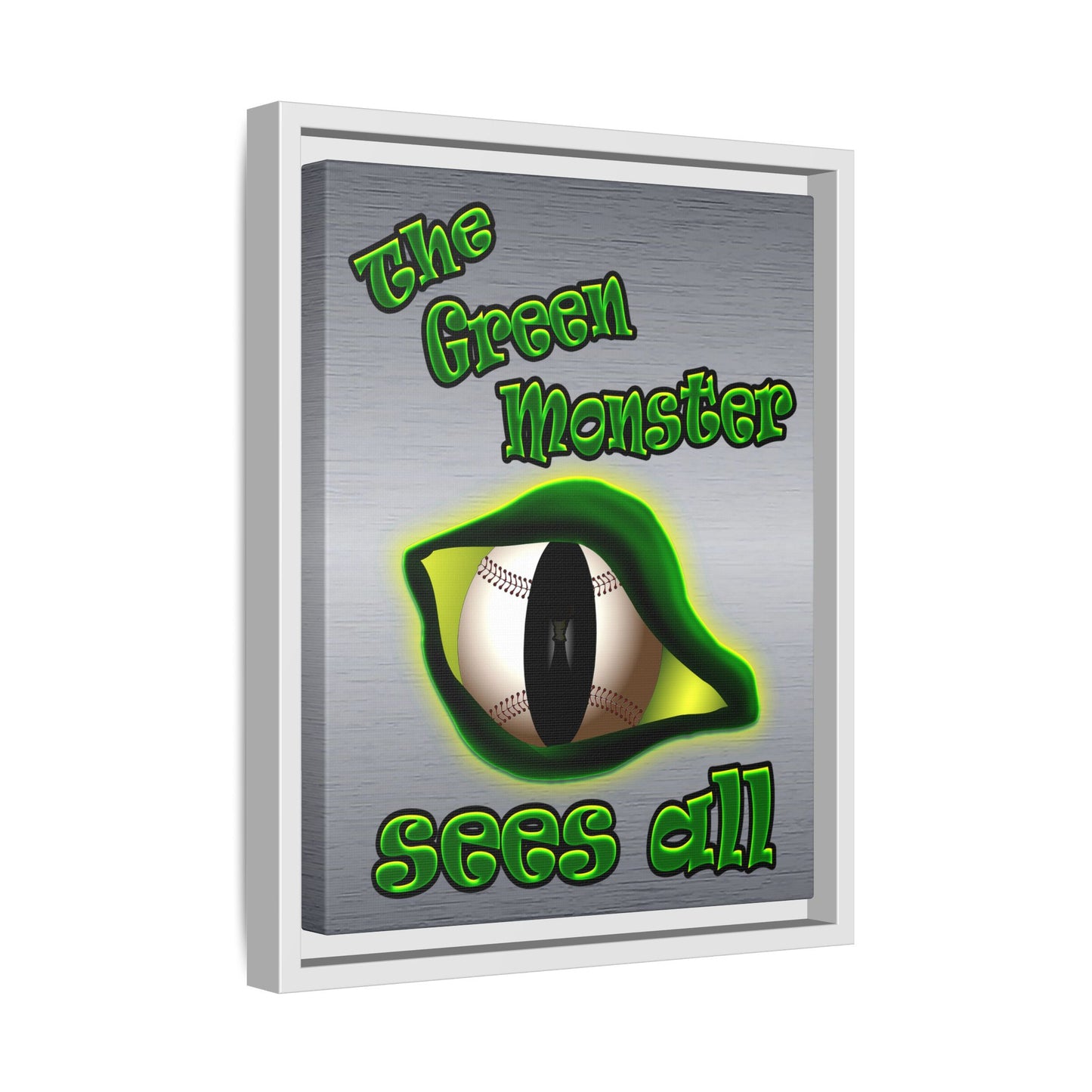 green monster - framed canvas art (brushed nickel)