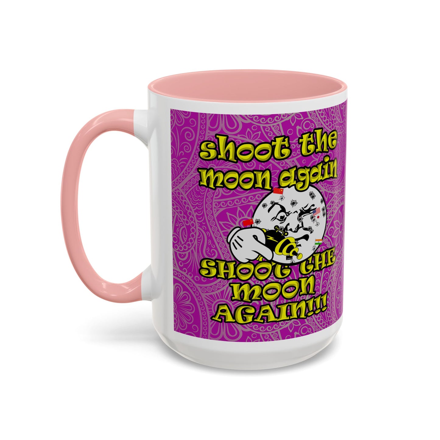 shoot the moon again - Accent Mug (pink swirl)