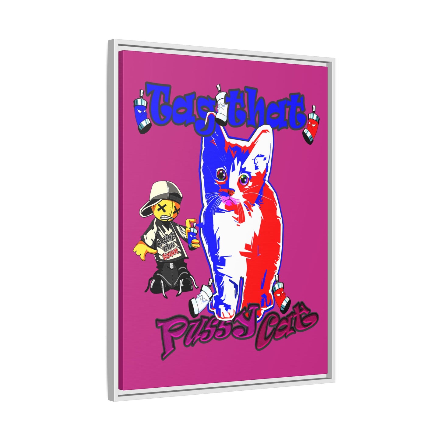 tag that - framed canvas art (pink)
