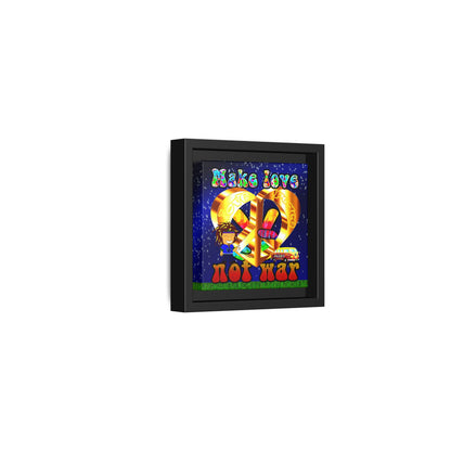love peace - framed canvas art ('snoops' background)