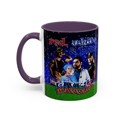 rw&b lives matter - Accent Mug ('snoops' background)