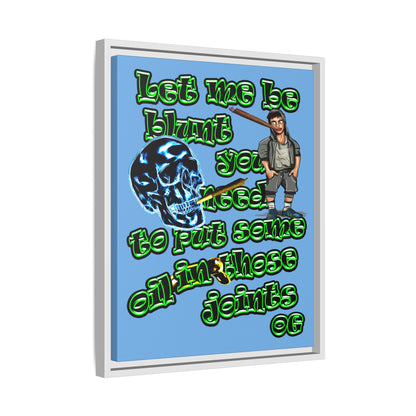 og - framed canvas art (light blue)