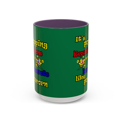 popping like popcorn - Accent Mug (dark green)