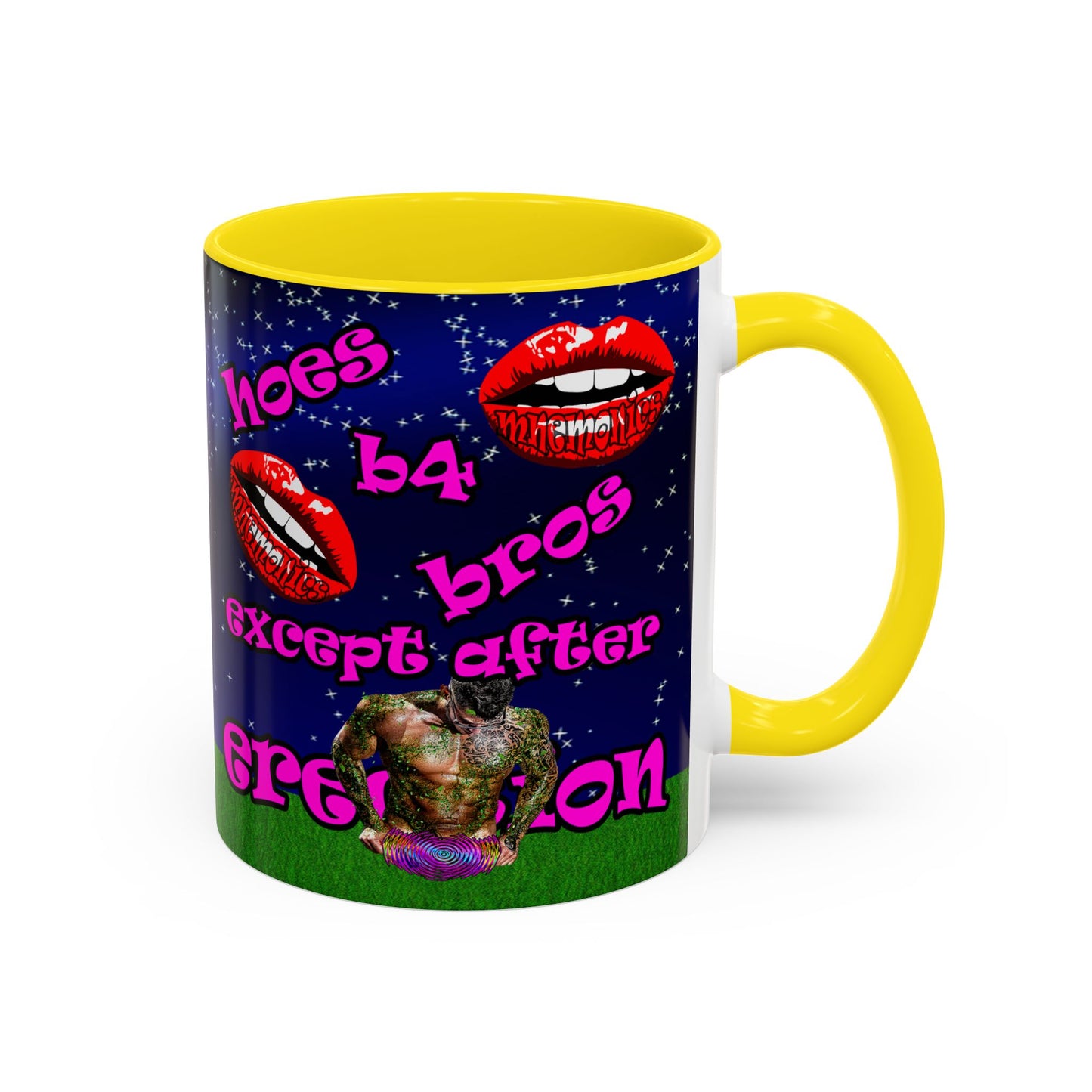 hoes b4 bros - Accent Mug ('snoops' background)
