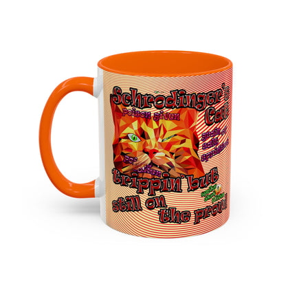 schrodinger's cat - Accent Mug (yellow-orange wave)