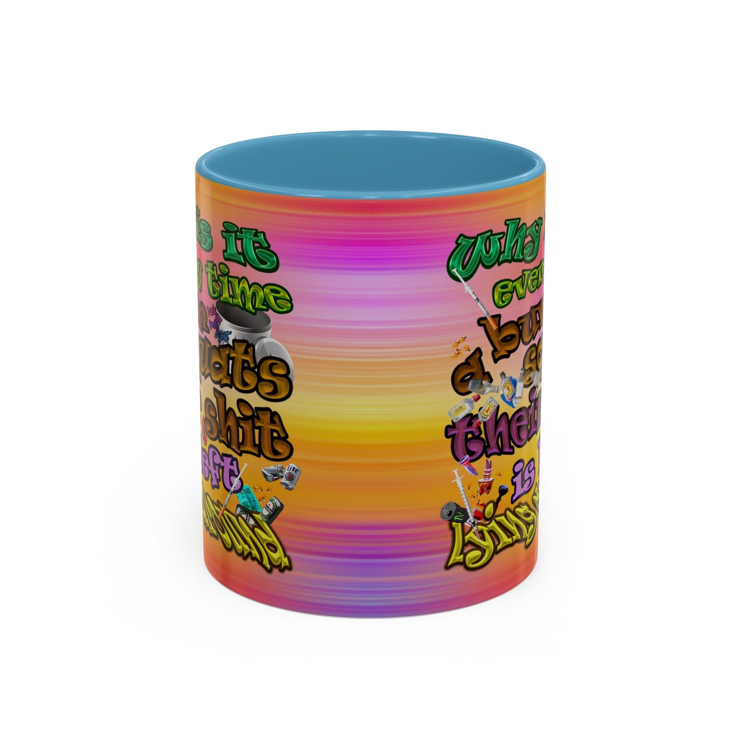 the bum's shit - Accent Mug (color blur)