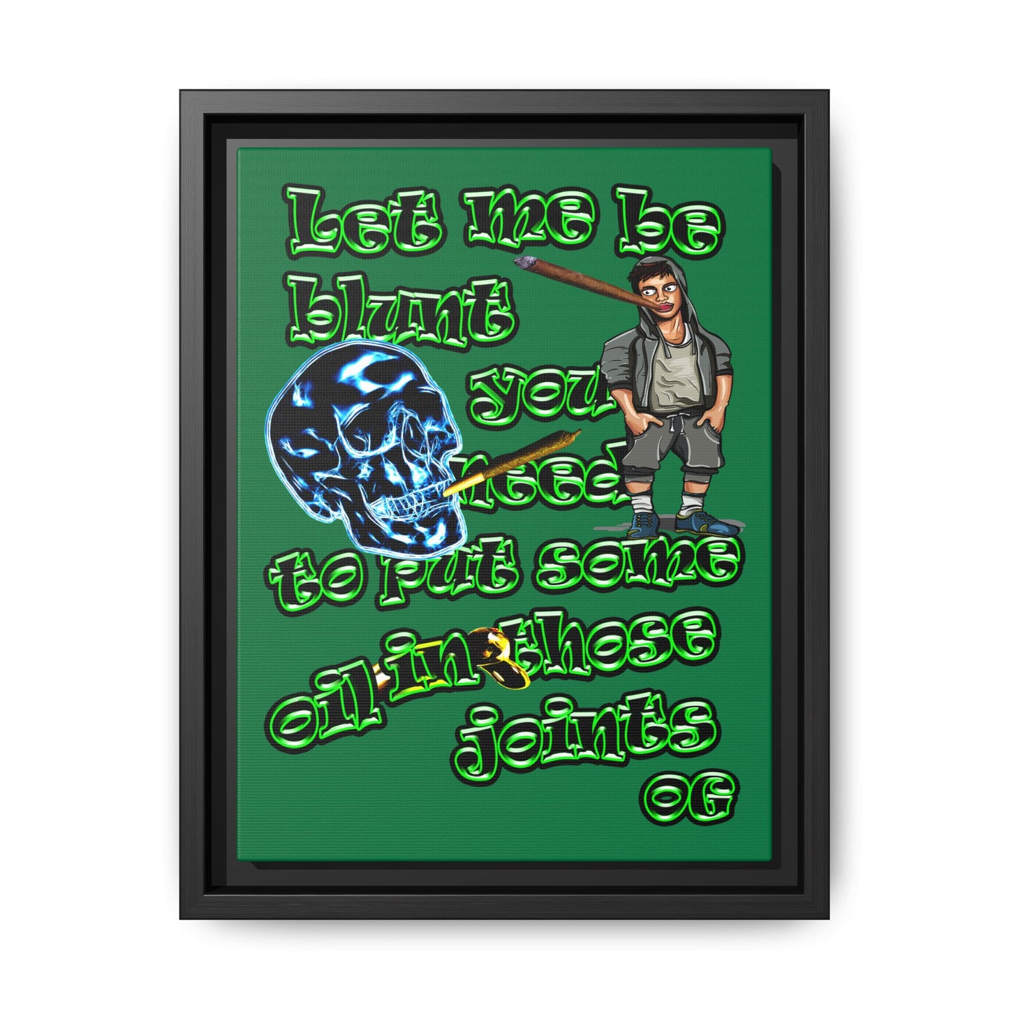 og - framed canvas art (dark green)
