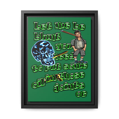 og - framed canvas art (dark green)