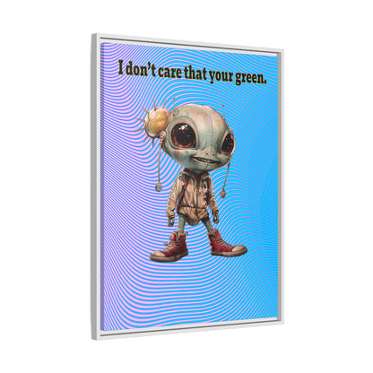 I don't care that your green - framed canvas art (light blue-purple wave)