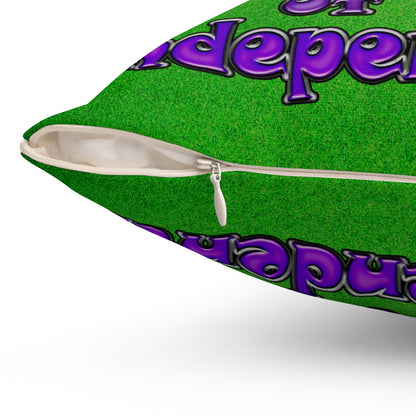declaration of the independents - Spun Polyester Square Pillow - (green turf)