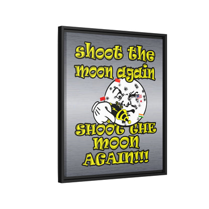 shoot the moon again - framed canvas art (brushed nickel)