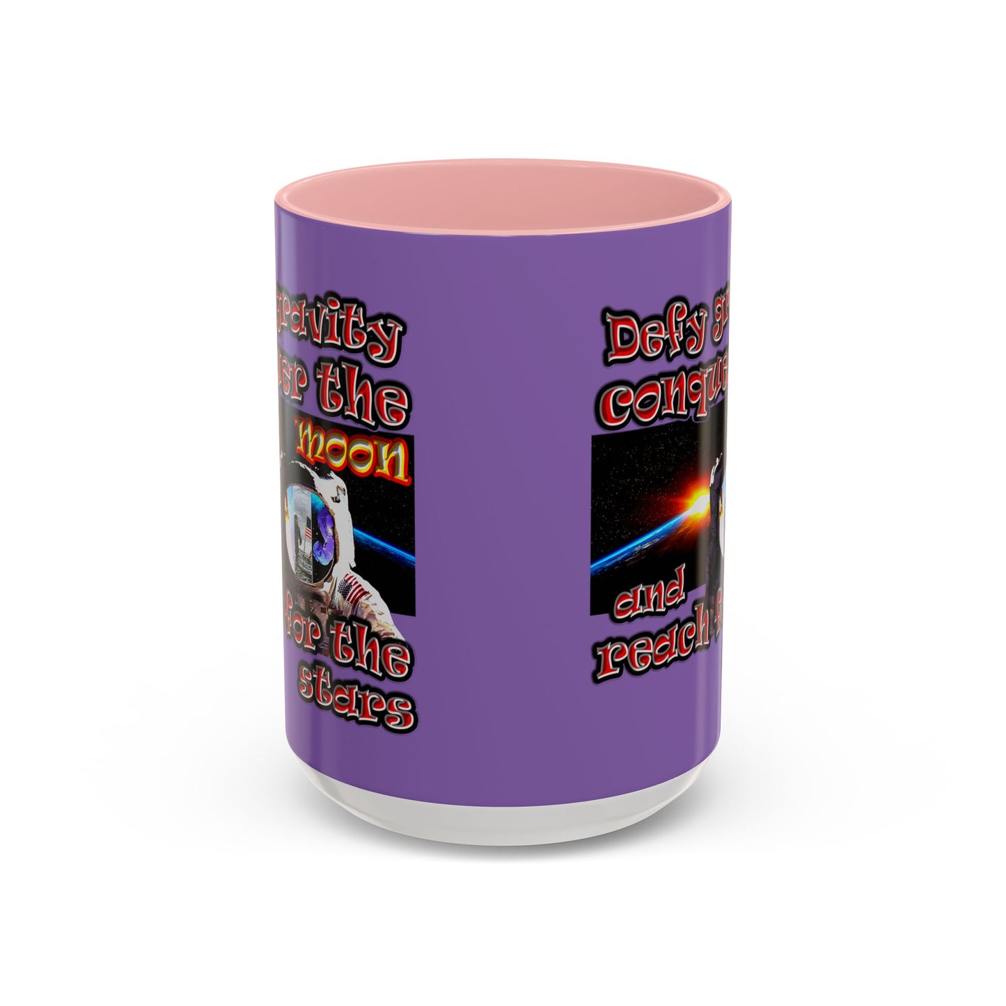 defy conquer reach - Accent Mug (light purple)