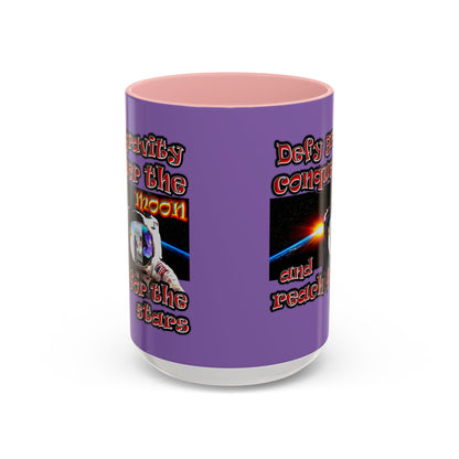defy conquer reach - Accent Mug (light purple)
