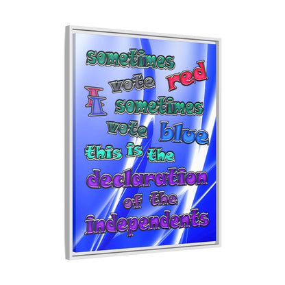 declaration of the independents - framed canvas art (blue-white wave)