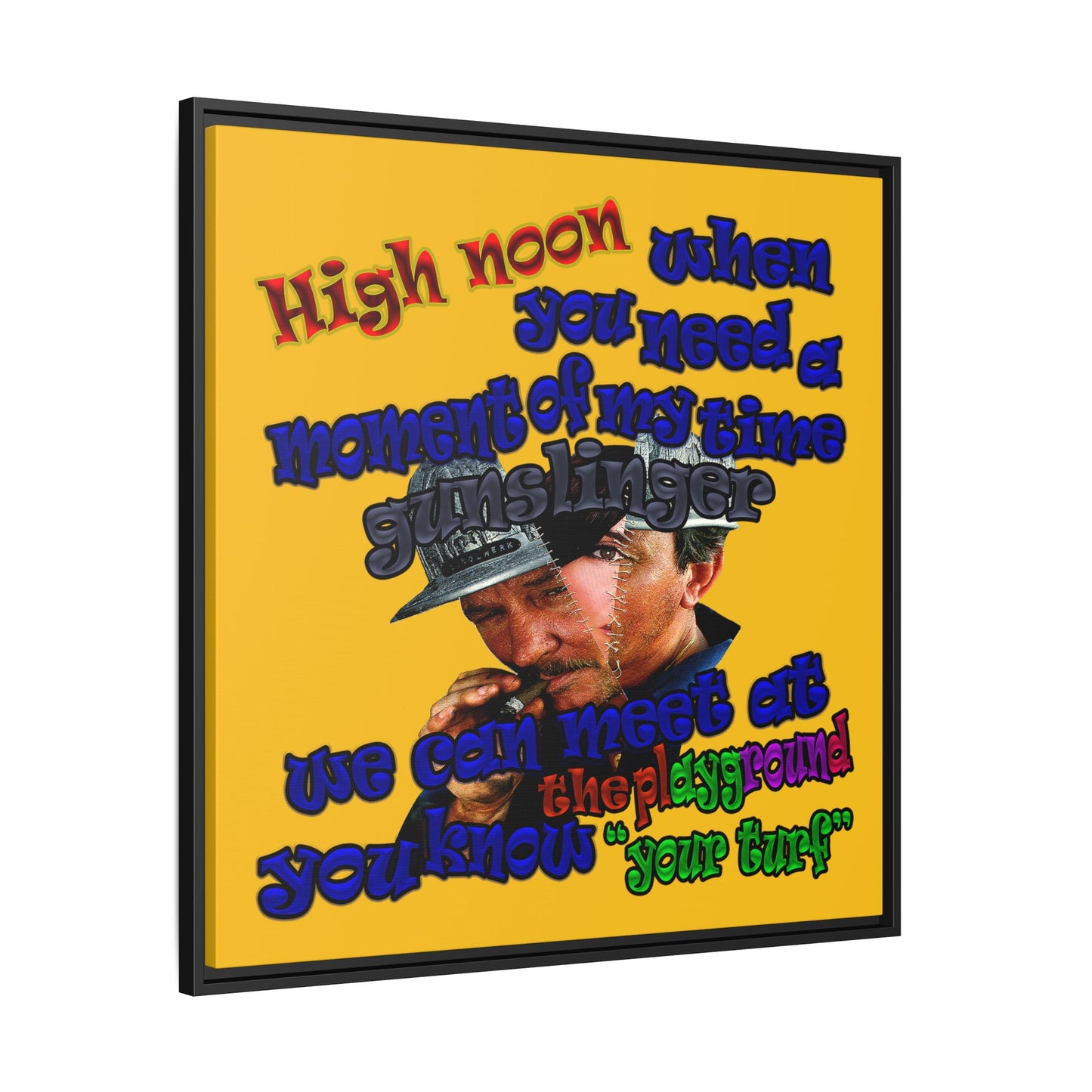 high noon - framed canvas art (yellow)