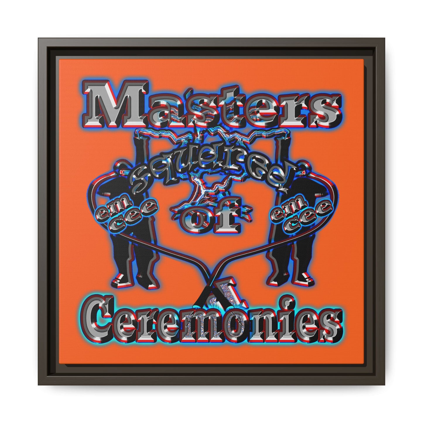 em cee squared - framed canvas art (orange)