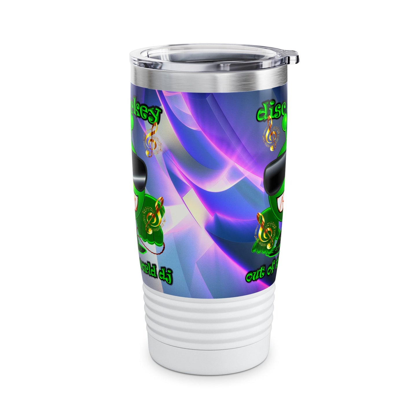 disc jockey - Ringneck Tumbler, 20oz (grey-pink wave)