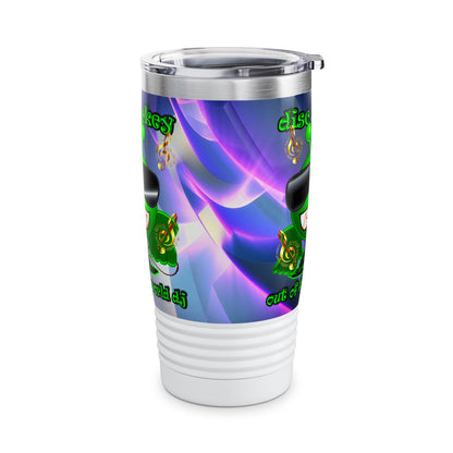 disc jockey - Ringneck Tumbler, 20oz (grey-pink wave)