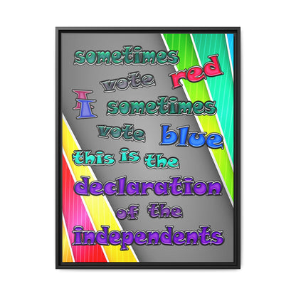 declaration of the independents - framed canvas art (rainbow split)