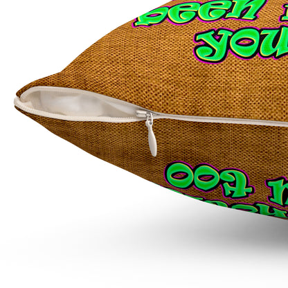 noticed you noticing - Spun Polyester Square Pillow - (dichromatic brown papyrus)