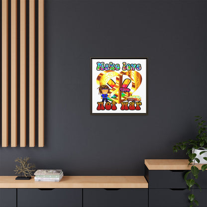 love peace - framed canvas art (white)