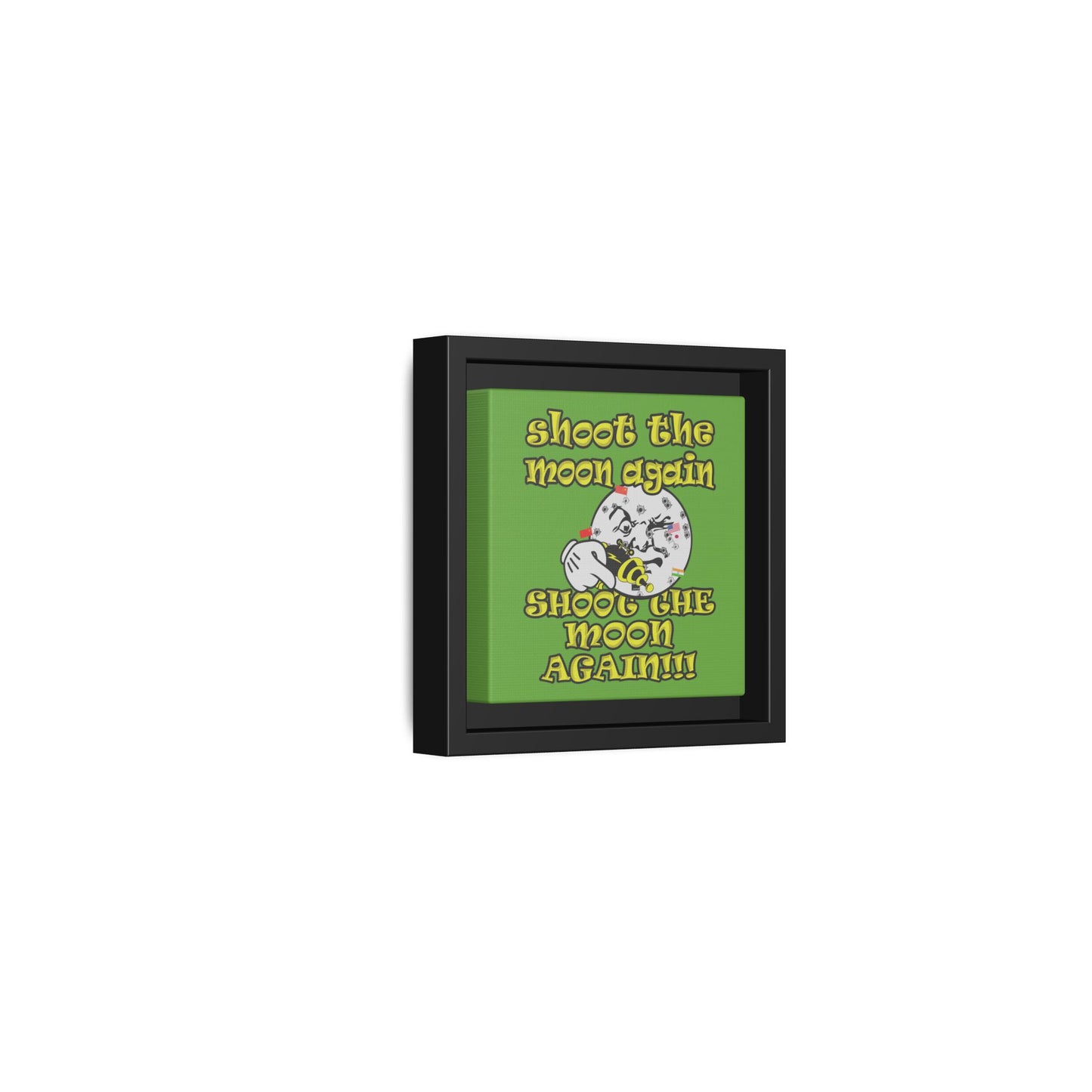 shoot the moon again - framed canvas art (green)