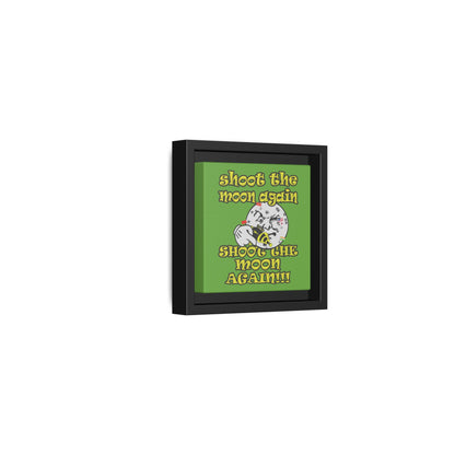 shoot the moon again - framed canvas art (green)