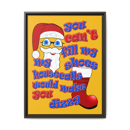 santa's shoes - framed canvas art (yellow)