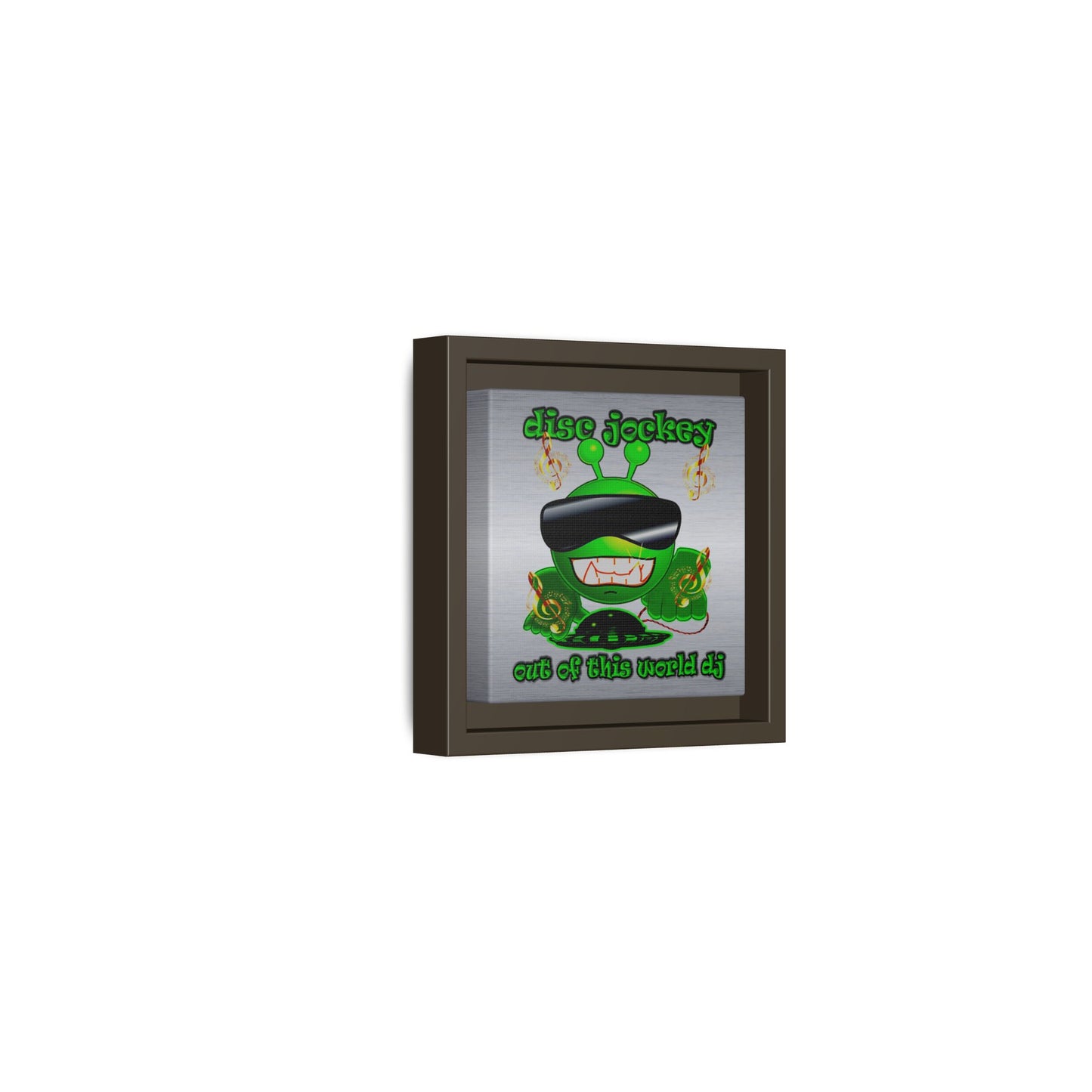 disc jockey - framed canvas art (brushed nickel)