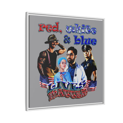rw&b lives matter - framed canvas art (grey)