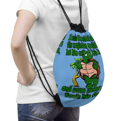 turtle race - Drawstring Bag (light blue)