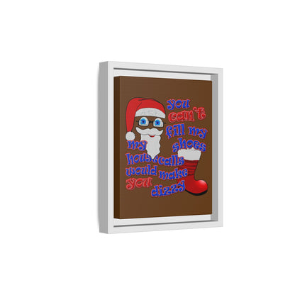 santa's shoes - framed canvas art (brown)