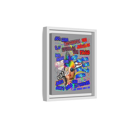 drop the beat - framed canvas art (grey)
