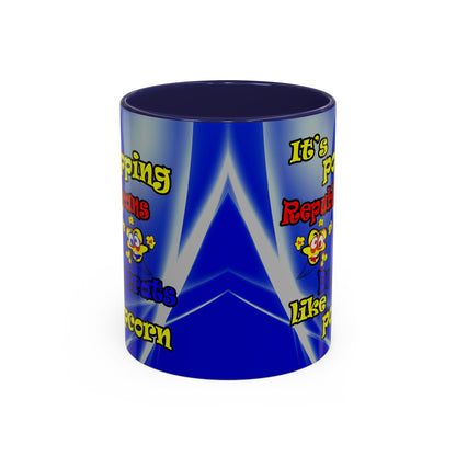 popping like popcorn - Accent Mug (blue-white wave)