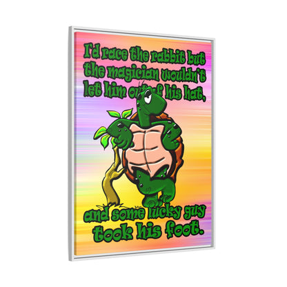 turtle race - framed canvas art (color blur)