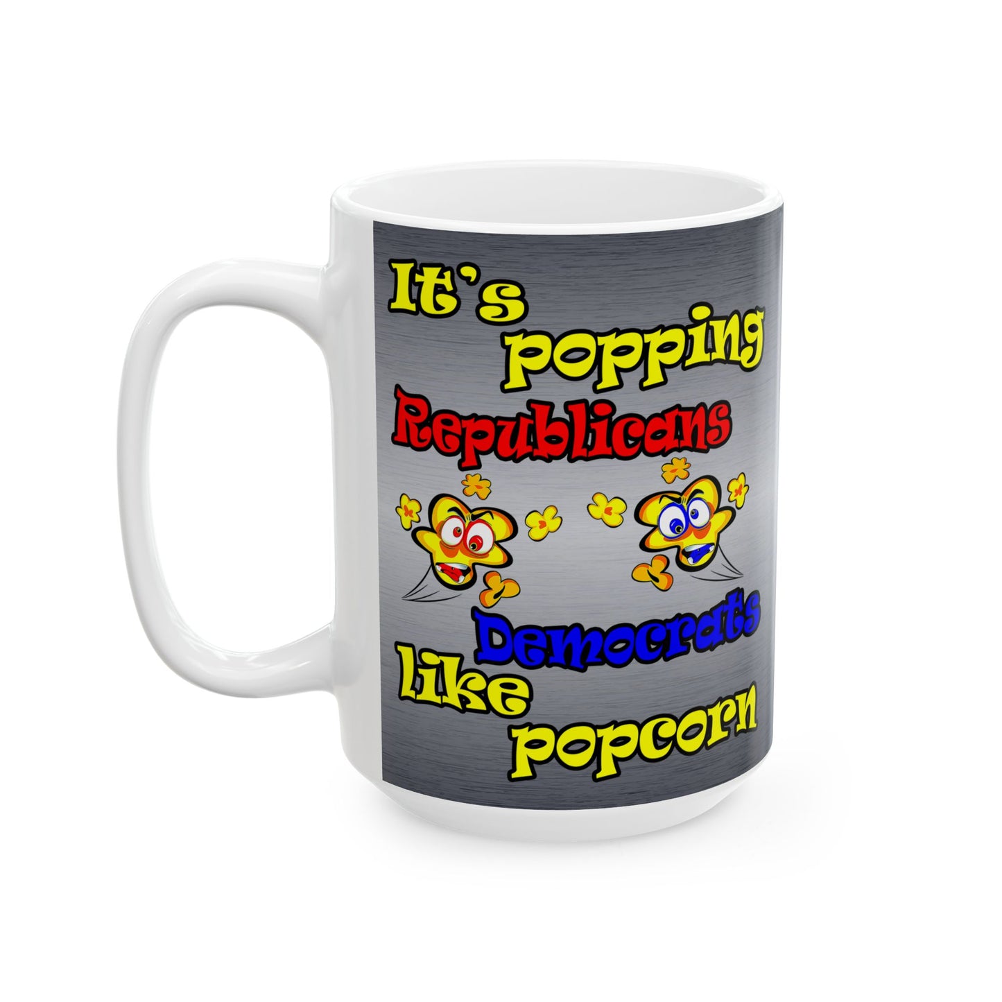 popping like popcorn - White Mug (brushed nickel)