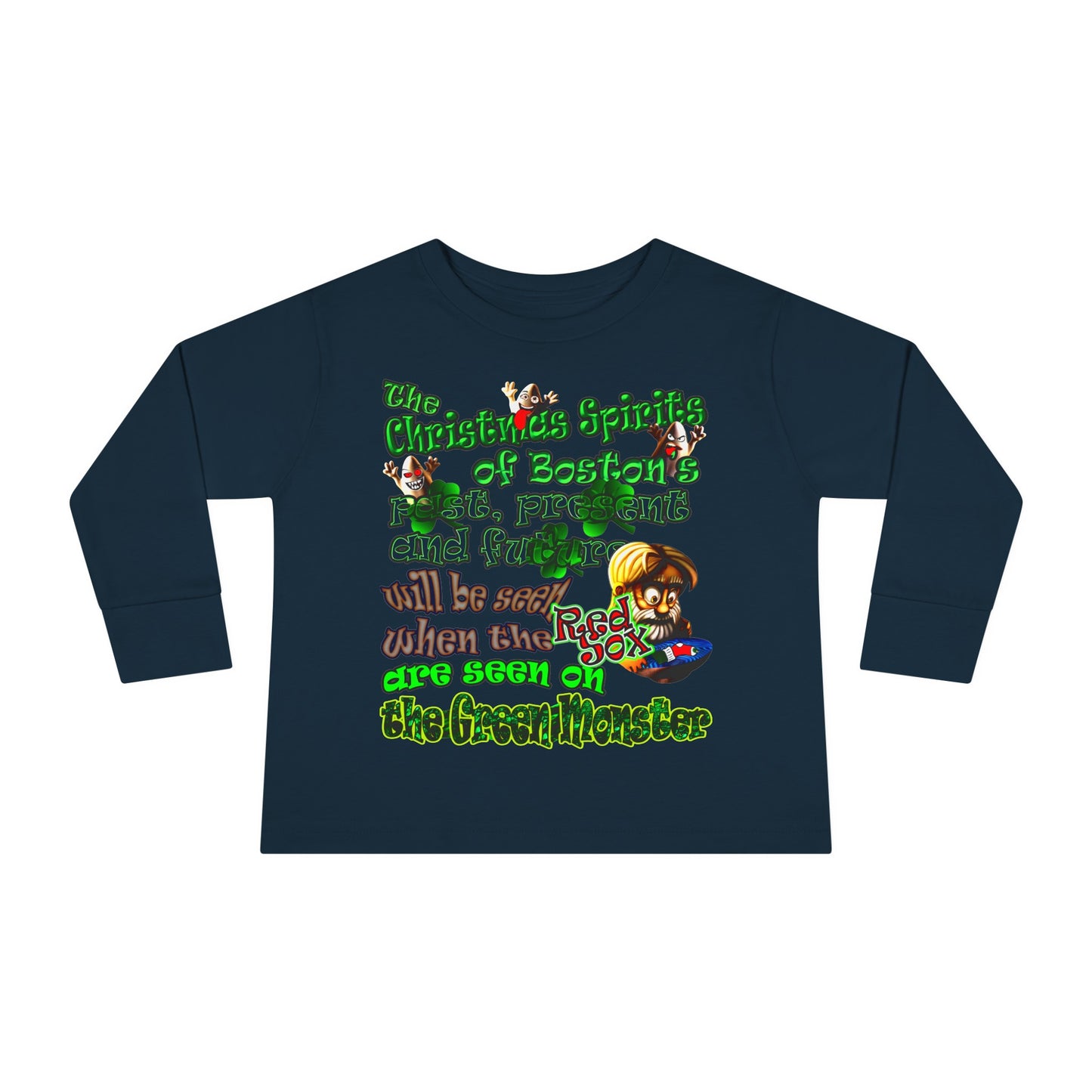 christmas spirits of boston - Toddler Long Sleeve Tee