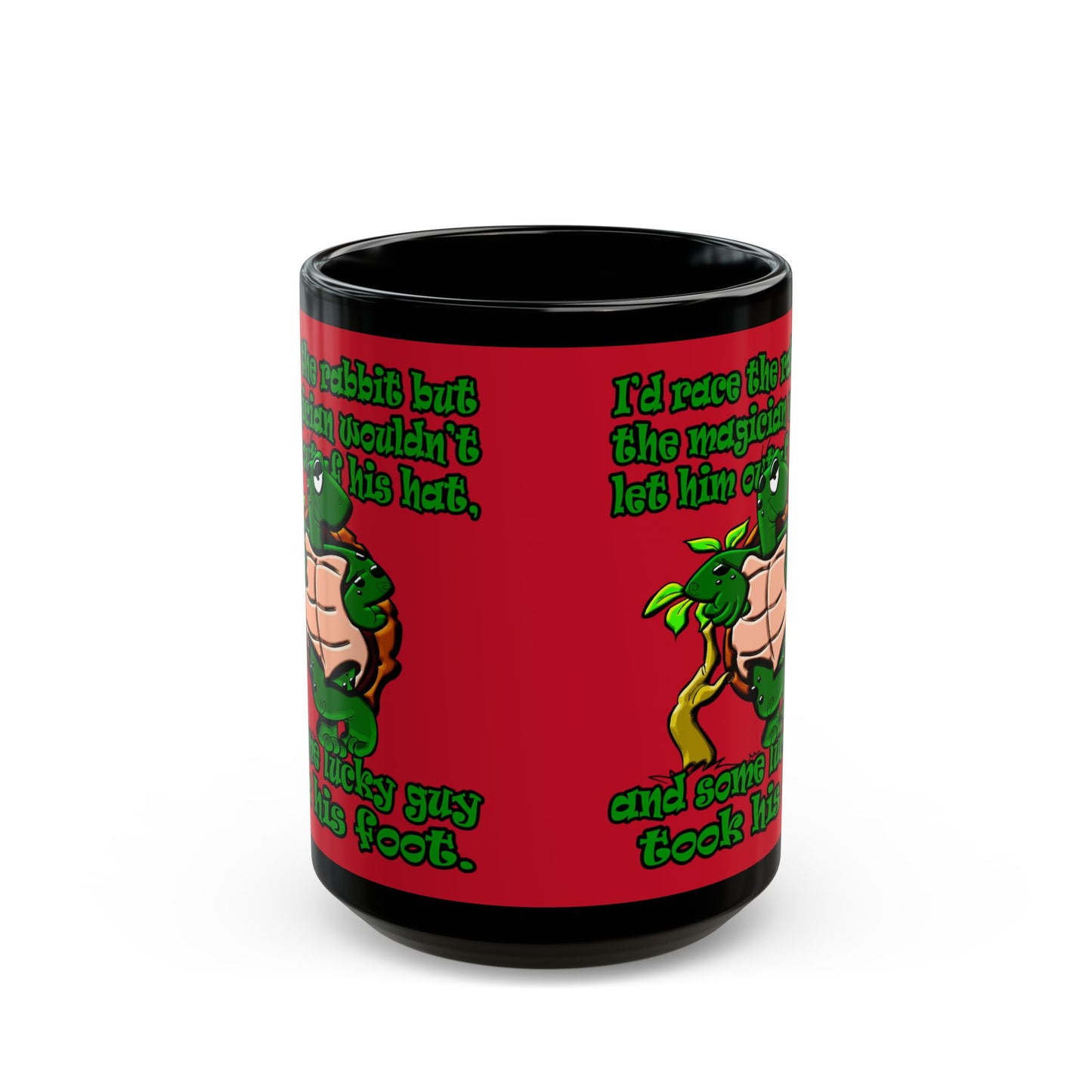 turtle race - Black Mug (dark red)