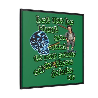 og - framed canvas art (dark green)