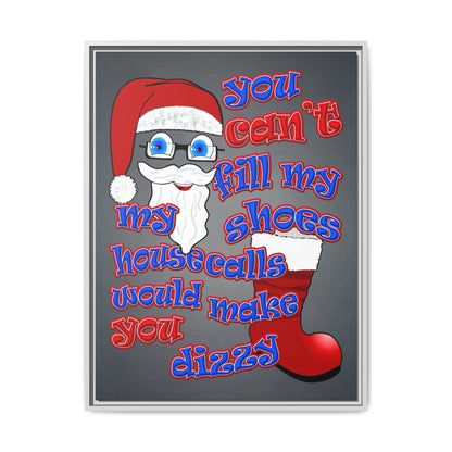 santa's shoes - framed canvas art (grey-light grey)