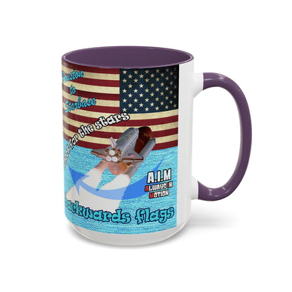 shoot for the stars - Accent Mug (faded blue)