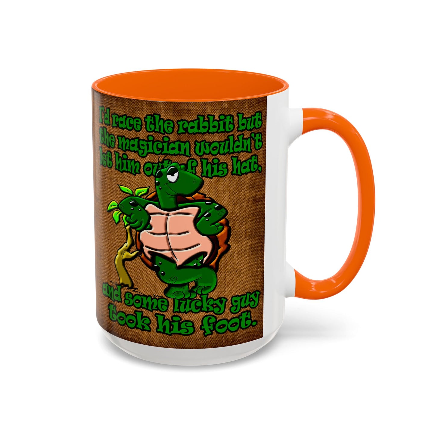 turtle race - Accent Mug (brown papyrus)
