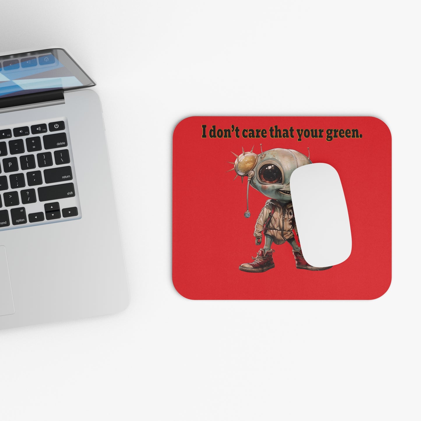 I don't care that your green - Mouse Pad (Rectangle) (red)