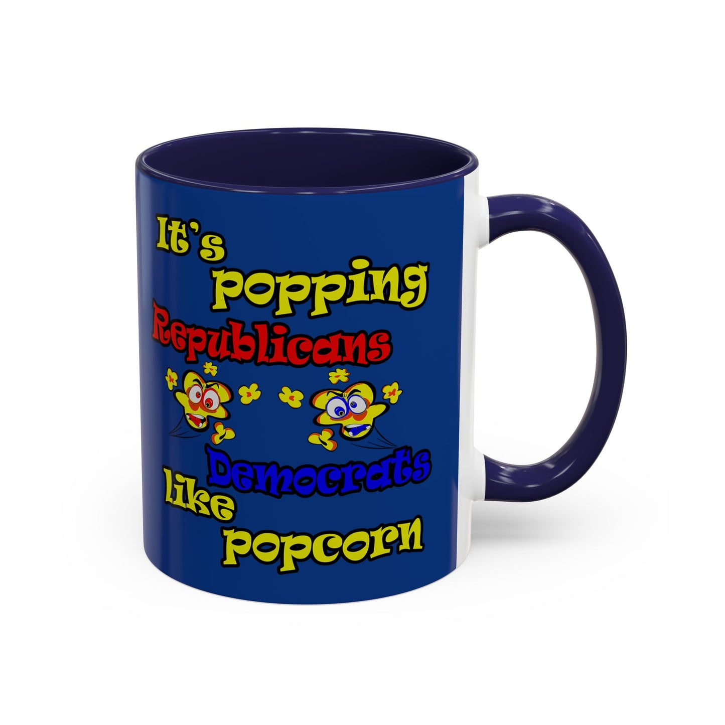 popping like popcorn - Accent Mug (dark blue)